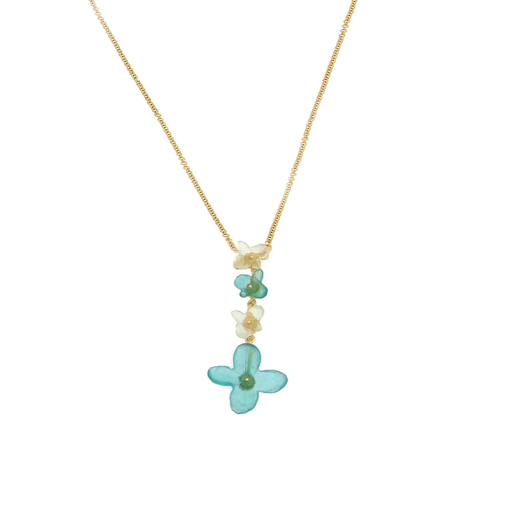 Hydrangea 16 Inch Adjustable Drop Pendant Necklace by Michael Michaud