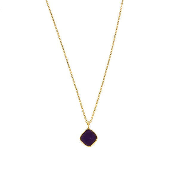 Bubble Diamond 16 Inch Adjustable Pendant Necklace - Dark Purple by Michael Michaud