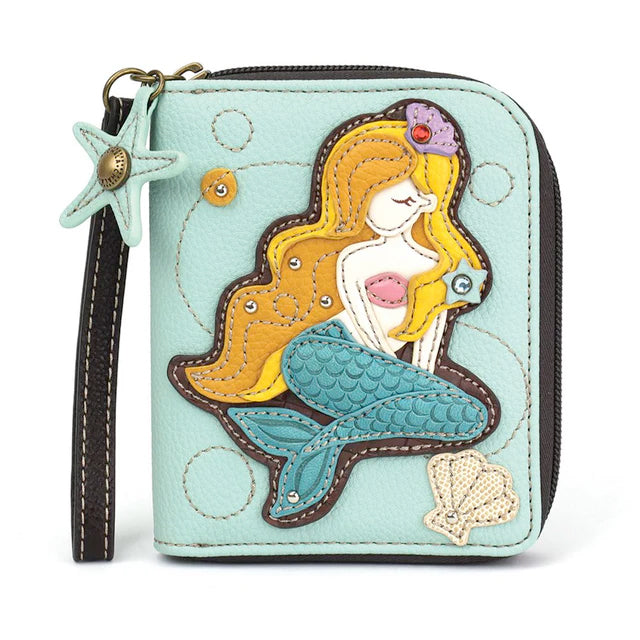 Mermaid A Zip-Around Wallet in Blue