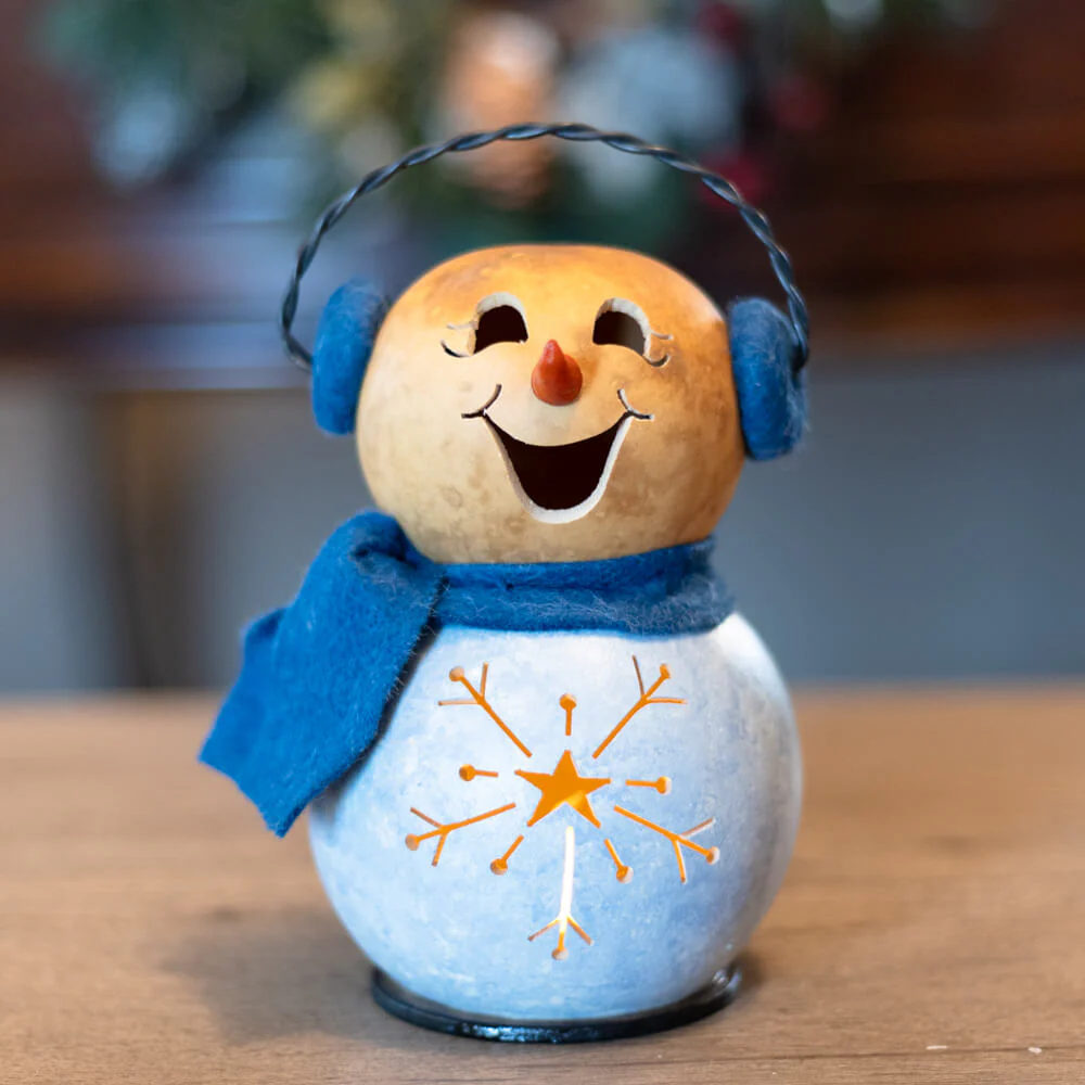 Paula Snowman Girl Miniature Gourd