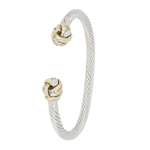 Infinity Love Knot Jewelry Collection - Pavé Love Knot Wire Cuff Bracelet by John Medeiros