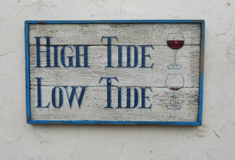 High Tide Low Tide with Wine Glasses