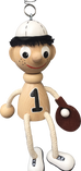 Baseball Player with Glove Handcrafted Wooden Jumpie