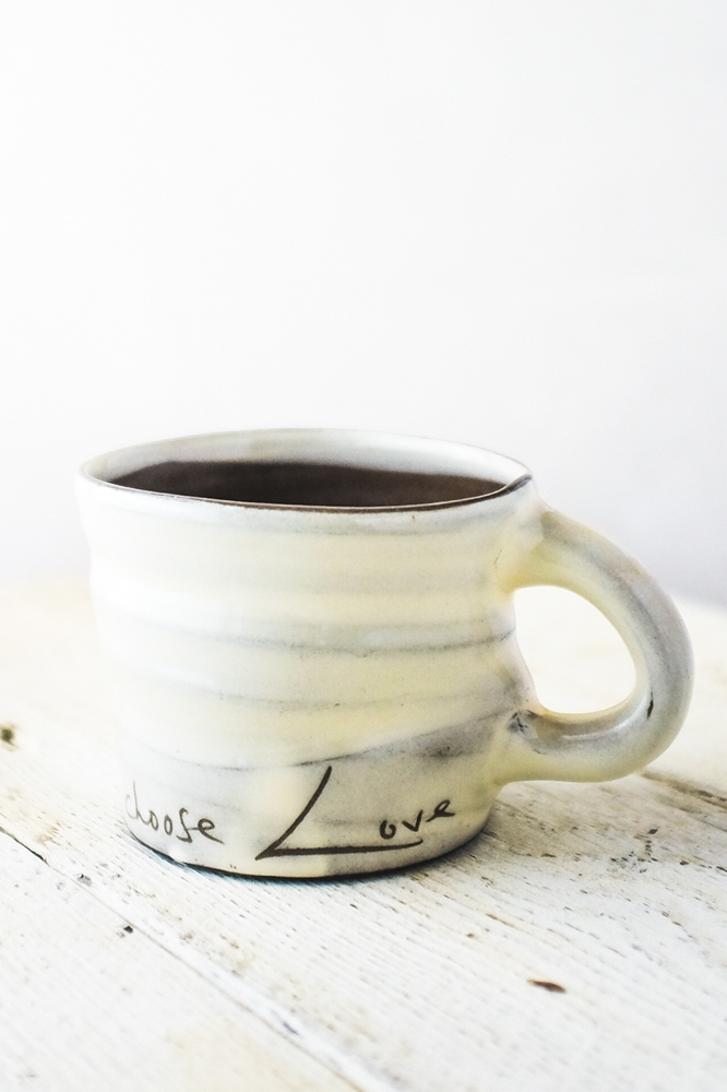 I Choose Love Mug Hand Painted Ceramic