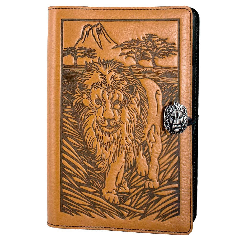 Large Leather Journal - Lion in Marigold