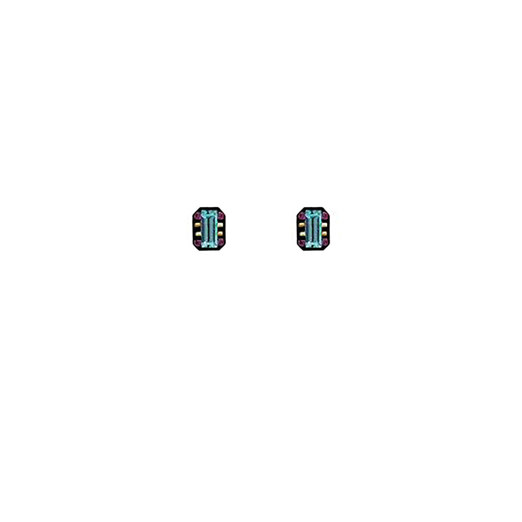 Multi Color Rectangle Stud Earrings by Firefly Jewelry