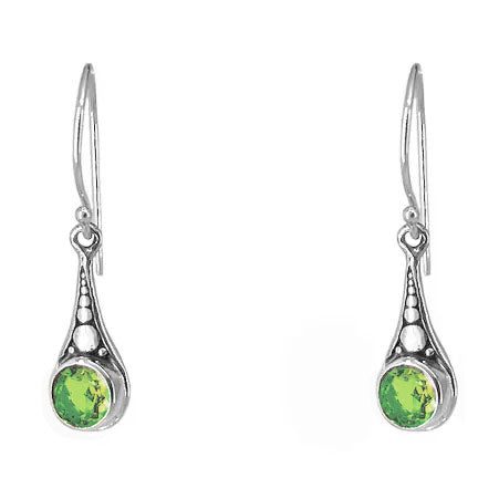 Sterling Silver Dangle Earrings with Peridot