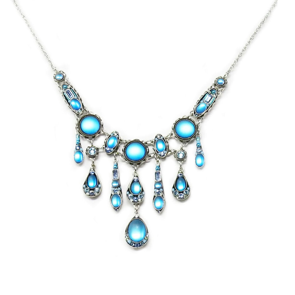 Light Blue Moonlight Waterfall Necklace by Firefly Jewlery