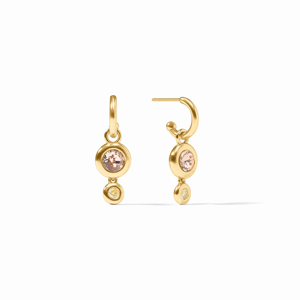 Rainbow Duo Hoop & Charm Earrings in Champagne Radiance by Julie Vos