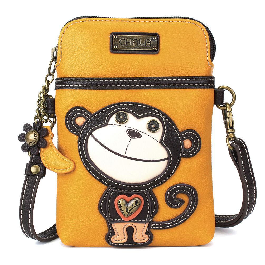 Monkey Cellphone Crossbody in Yellow by Chala