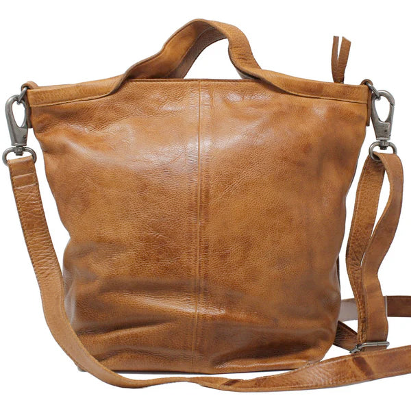 Bianca Leather Tote in Cognac