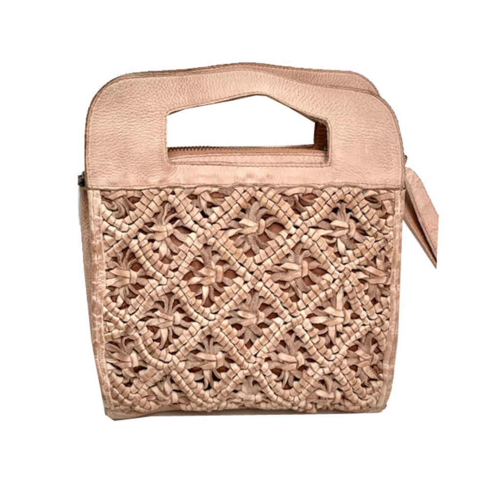Tess Leather Crossbody in Blush