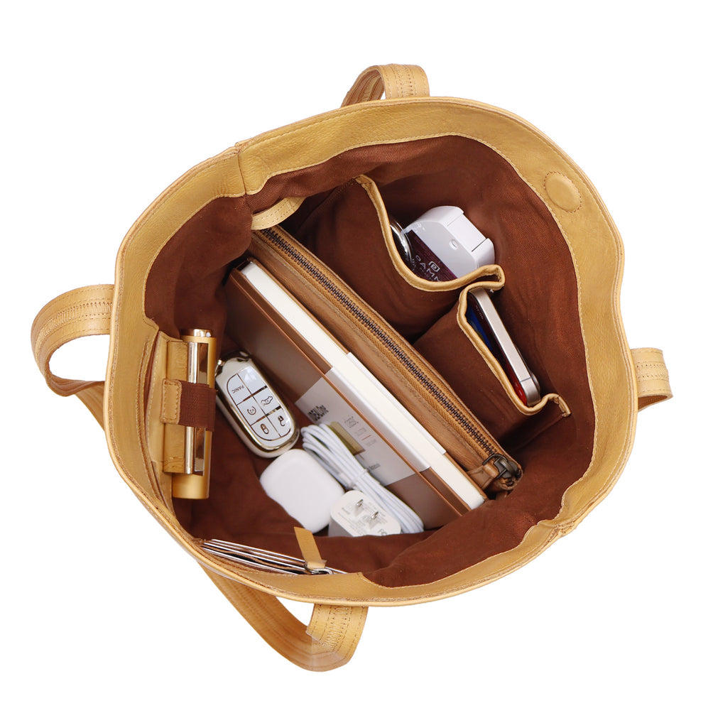 Kent Leather Tote in Camel