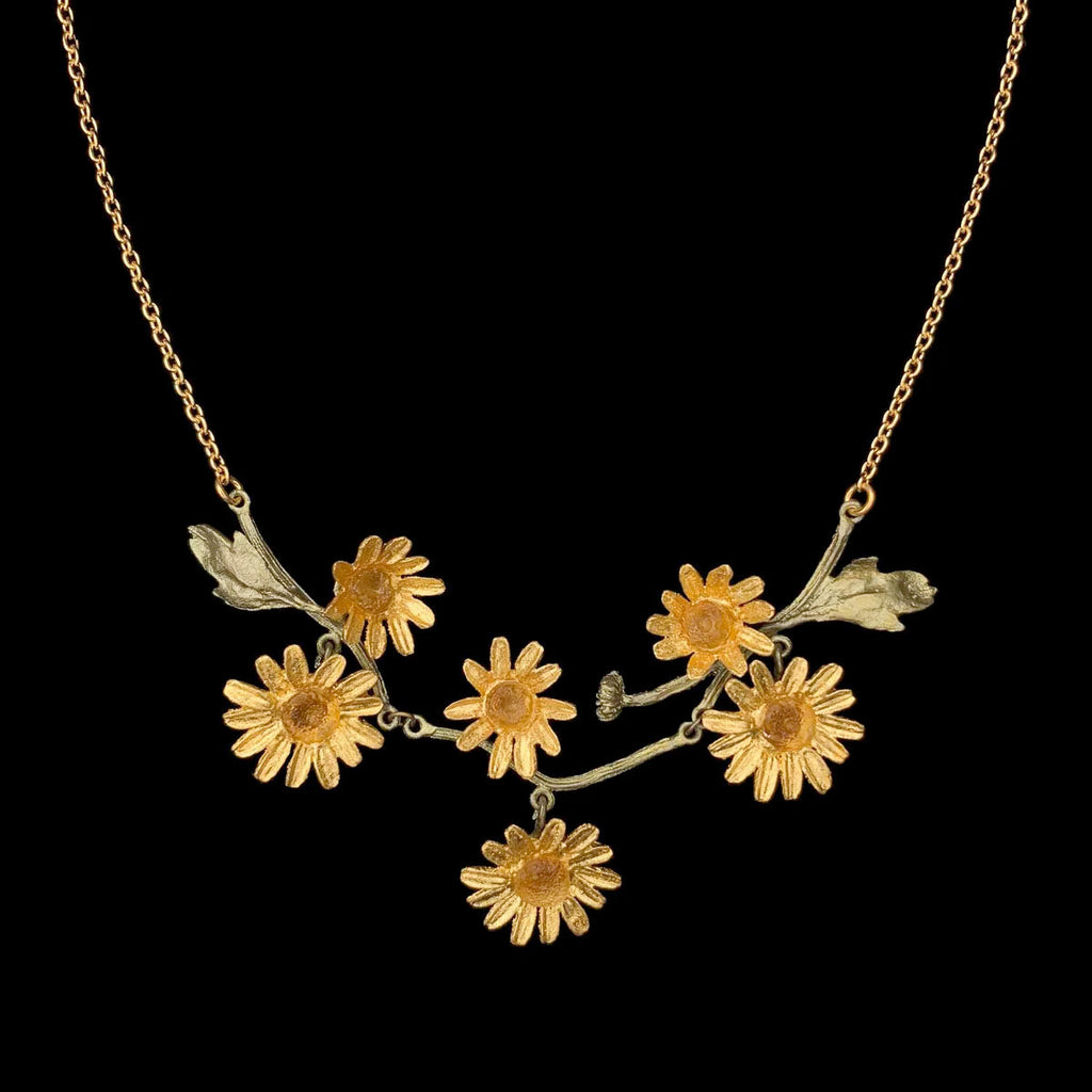 Golden Daisy 16 Inch Adjustable Statement Necklace by Michael Michaud