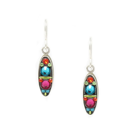 Multi Color La Dolce Vita Oval Earrings by Firefly Jewelry