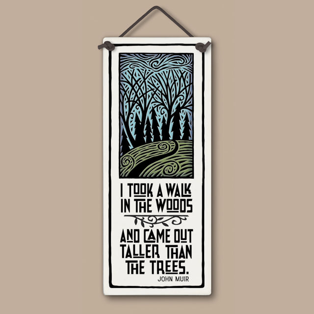 Walk in Woods Large Tall Ceramic Tile