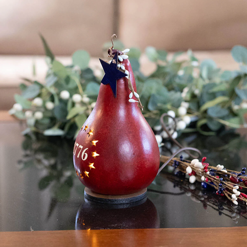 USA Independence Day Lit Gourd