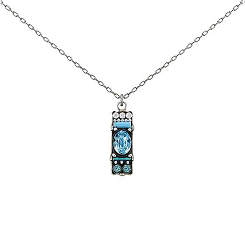 Light Blue Architectural Pendant Necklace by Firefly Jewelry