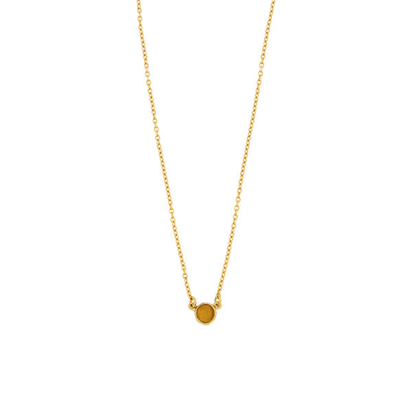 Bubble 16 Inch Adjustable Dainty Pendant Necklace - Amber by Michael Michaud