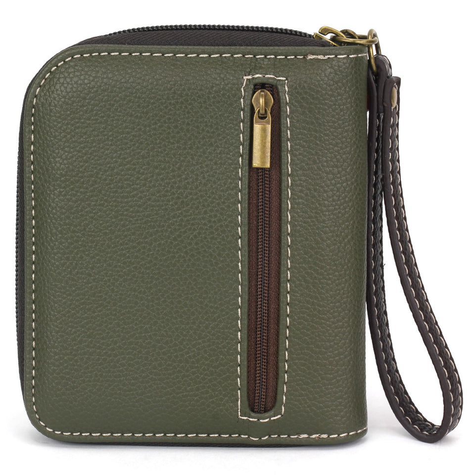 Hedgehog A Zip-Around Wallet in Olive by Chala