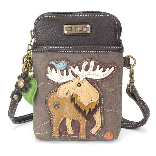 Moose Cellphone Crossbody in Stone Gray