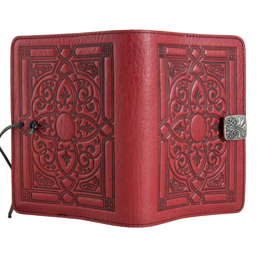 Large Leather Journal - Florentine in Red