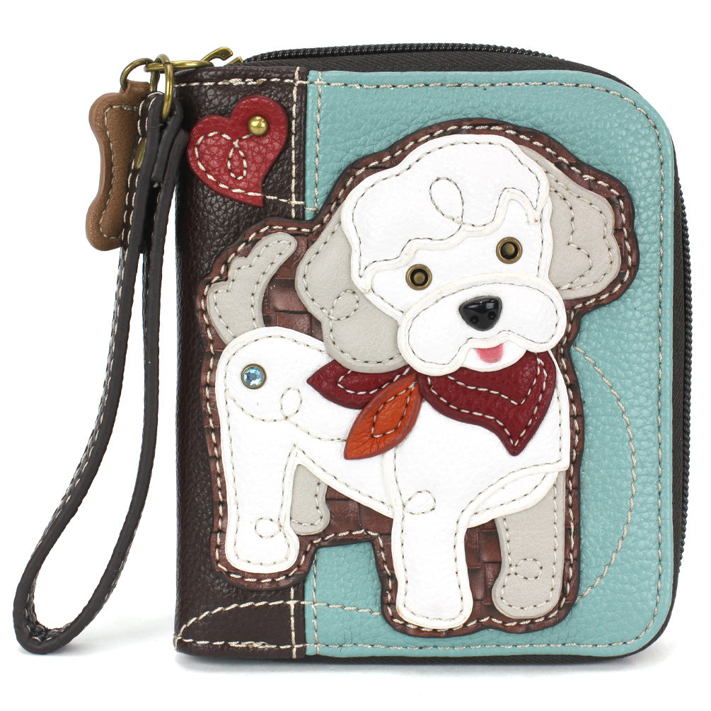 Poodle A Zip-Around Wallet in Blue by Chala