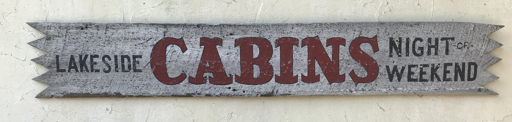 Lakeside Cabins Night -or- Weekend Americana Art