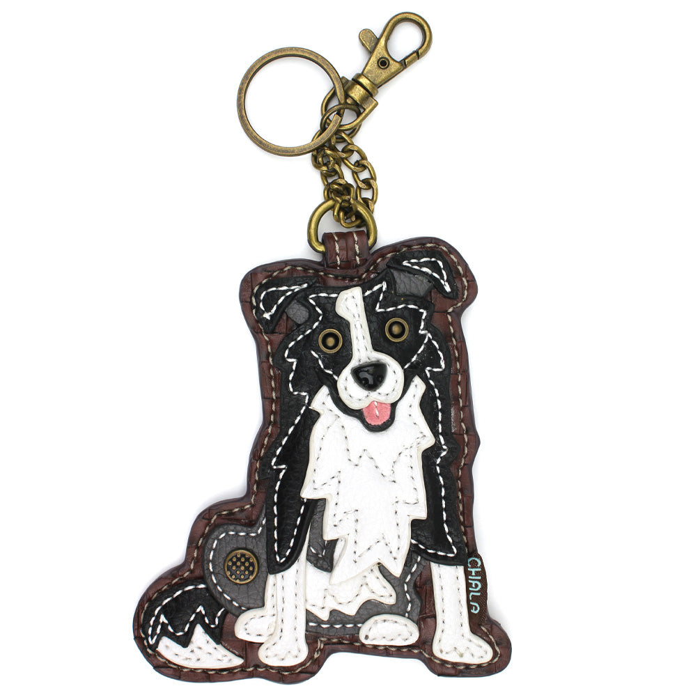 Border Collie Coin Purse and Key Chain by Chala