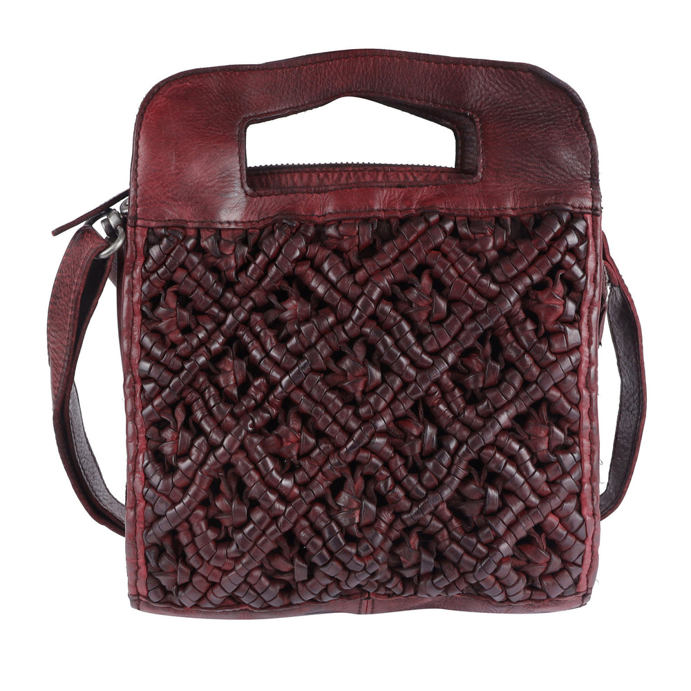 Tess Leather Crossbody in Burgundy