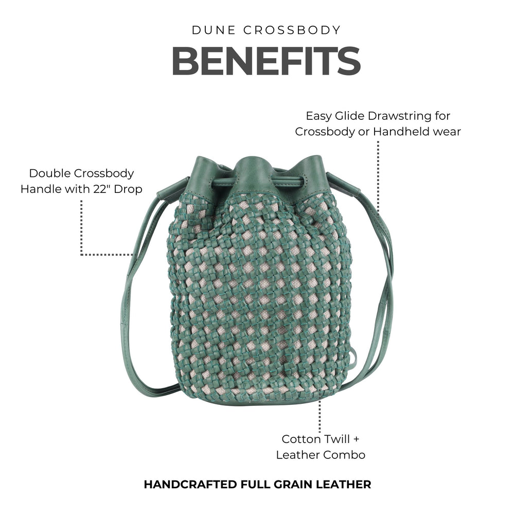 Dune Leather Crossbody in Turquoise