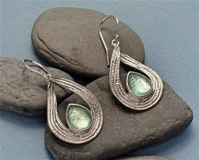 Ridges Tear Roman Glass Earrings