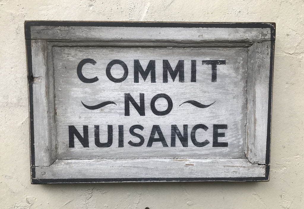Commit No Nuisance (Black and White) (Framed) Americana Art