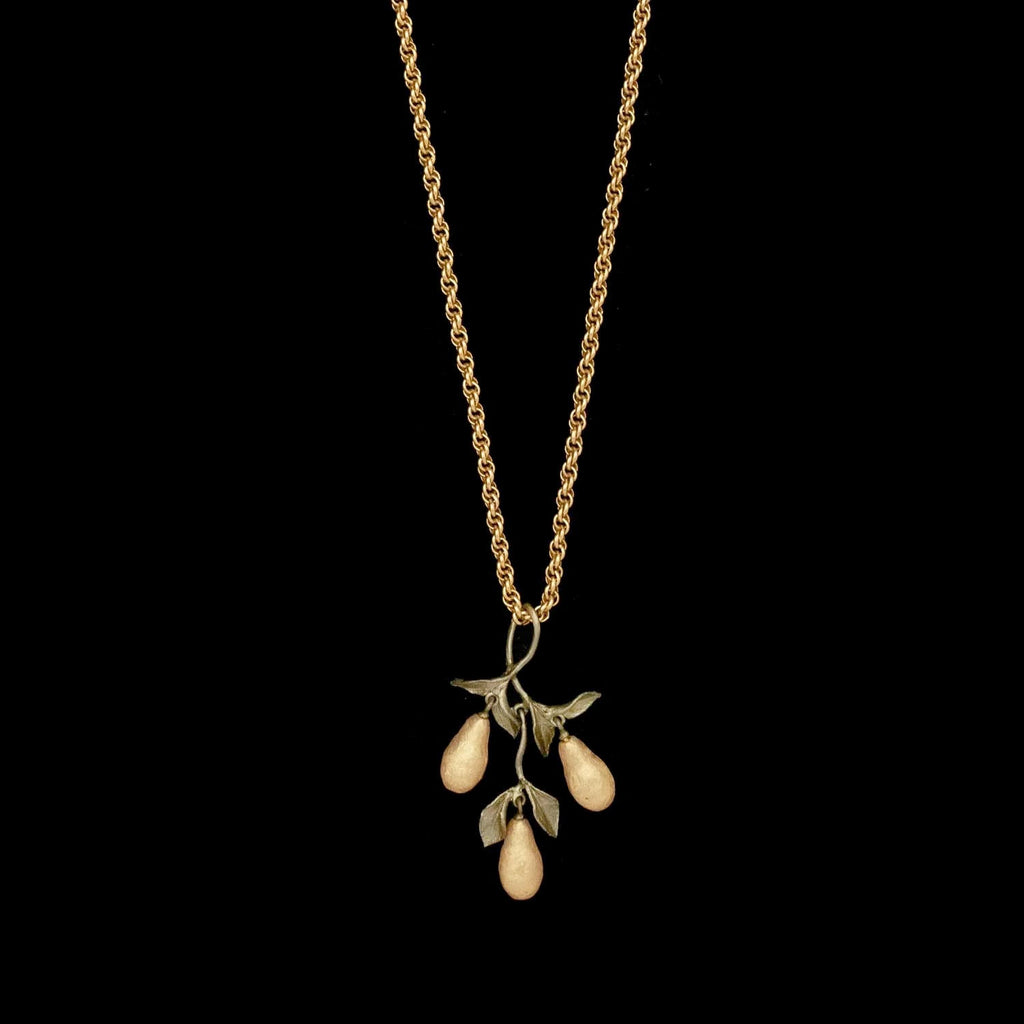 Golden Pear 28 Inch Adjustable Long Pendant Necklace by Michael Michaud