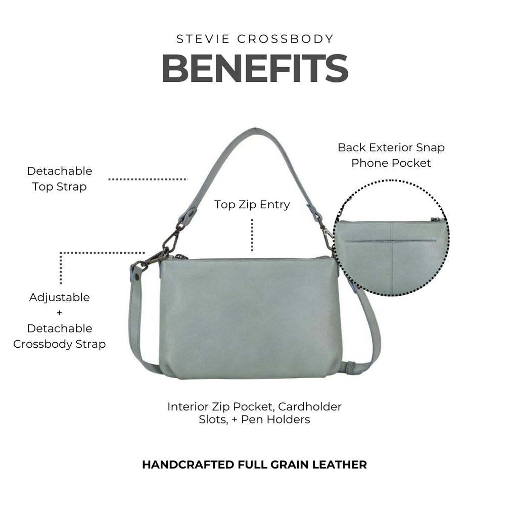 Stevie Leather Crossbody in Indigo