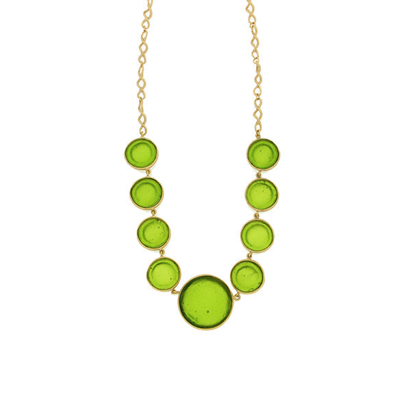 Bubble 16 Inch Adjustable Necklace - Green by Michael Michaud
