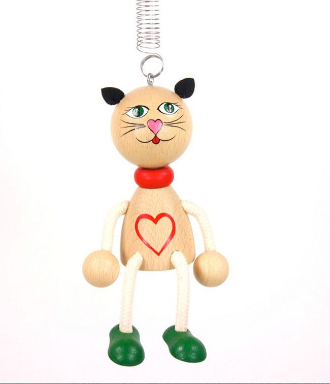 Kitty with Heart Wooden Handcrafted Jumpie