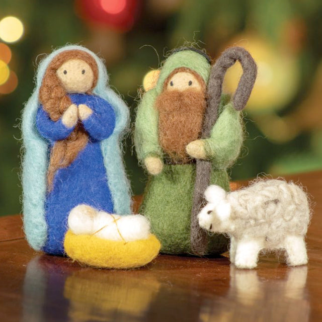 Holy Night Nativity Wool Ornament