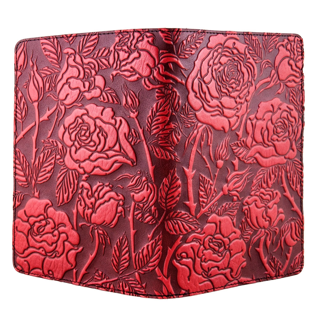 Mini Leather Portfolio - Wild Rose in Red