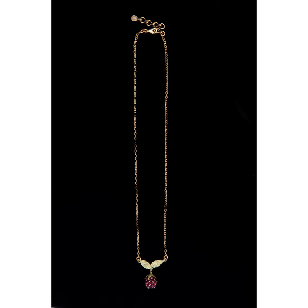 Raspberry 16 Inch Adjustable Dainty Chain Pendant Necklace by Michael Michaud