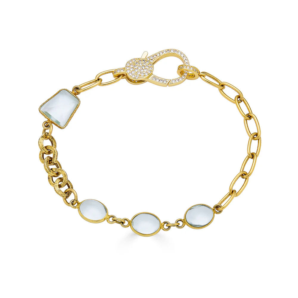 Quartz Crystal Mix Gemstone Bracelet by Loni Paul