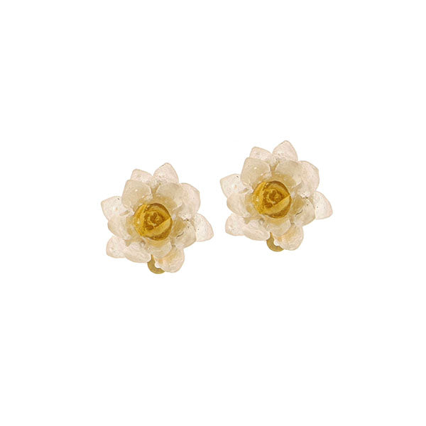 Water Lily Clip Earrings by Michael Michaud