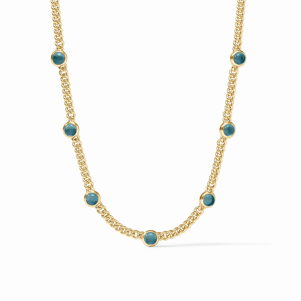 Dolce Delicate Station Necklace in Iridescent Montana Blue by Julie Vos