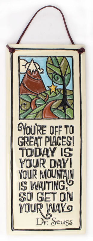 Get On Your Way Large Tall Ceramic Tile