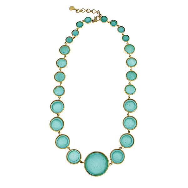 Bubble 16 Inch Adjustable Statement Necklace - Teal by Michael Michaud
