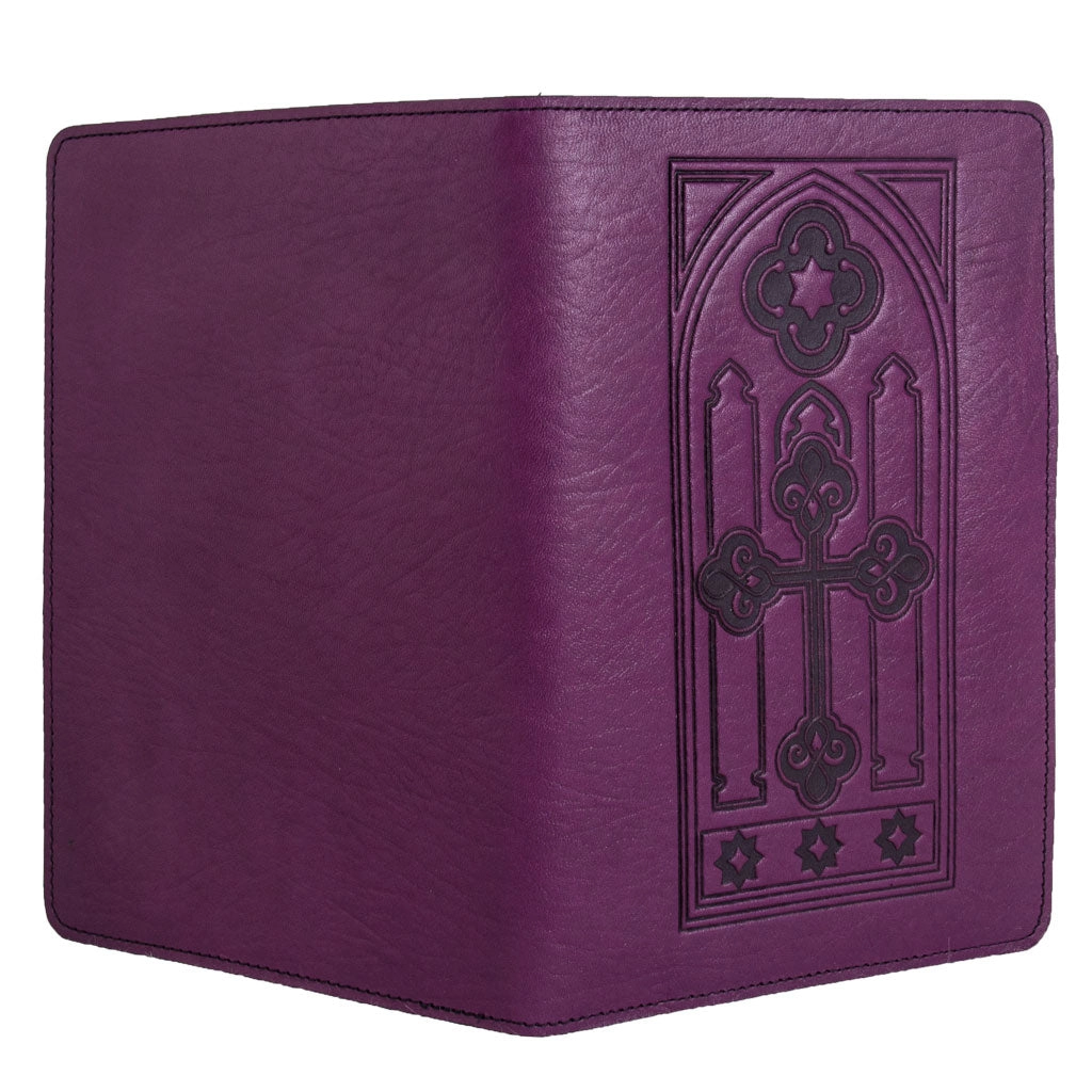 Mini Leather Portfolio - Stained Glass in Orchid
