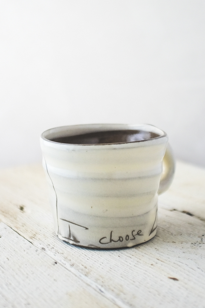 I Choose Love Mug Hand Painted Ceramic