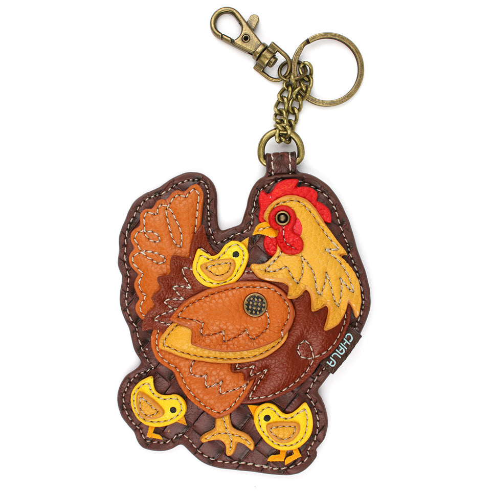 Hen with Chicks Coin Purse and Key Chain by Chala