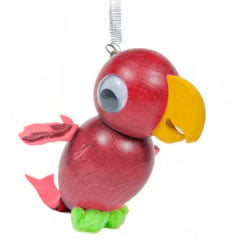 Parrot Wooden Handcrafted Jumpie Red and Green