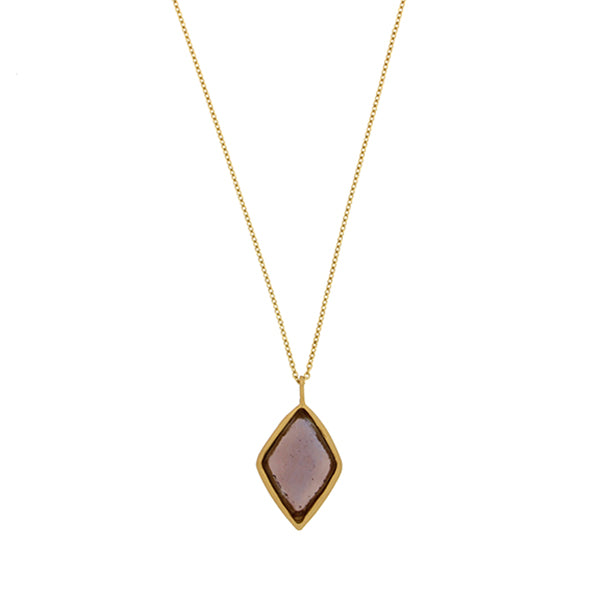 Bubble Diamond 16 Inch Adjustable Large Pendant Necklace - Dark Purple by Michael Michaud